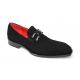 Emilio Franco "Francesco" Black Genuine Italian Suede Leather With Bracelet Loafers.